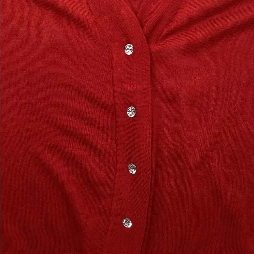Avenue Red Sweatheart  Cardigan Long Sleeve Sweater Size 18/20